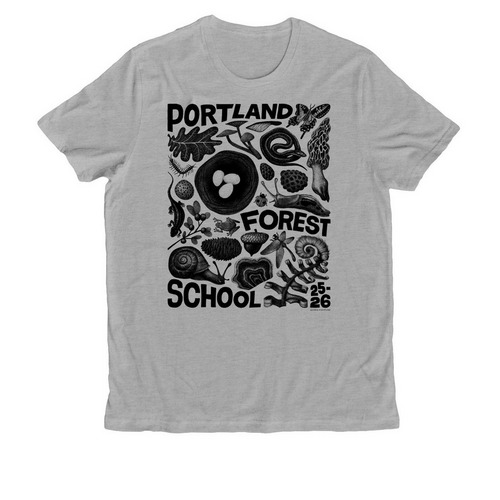Portland Forest School 25-26, a Granite Grey Heather Allmade Organic Cotton Unisex Tee