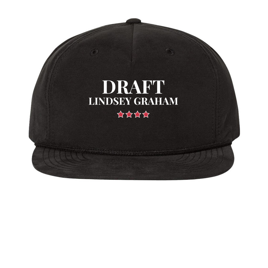 Draft Lindsey Graham Hats, a Black Printed Umpqua Snapback Cap