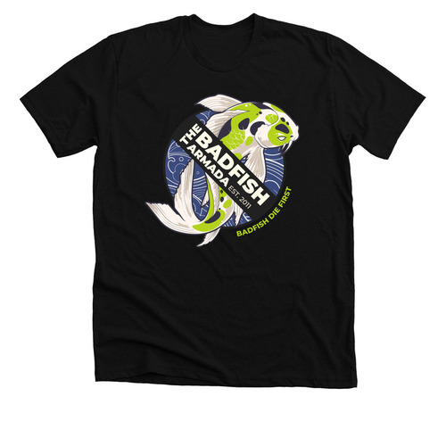 The BadFish Armada, a Solid Black Blend Premium Unisex Tee