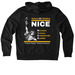 Be NICE Protect Democracy, a Deep Black Allmade Organic French Terry Zip Up Hoodie (back-view)