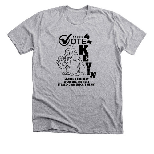 Vote 4 Kevin, a Athletic Heather Premium Unisex Tee