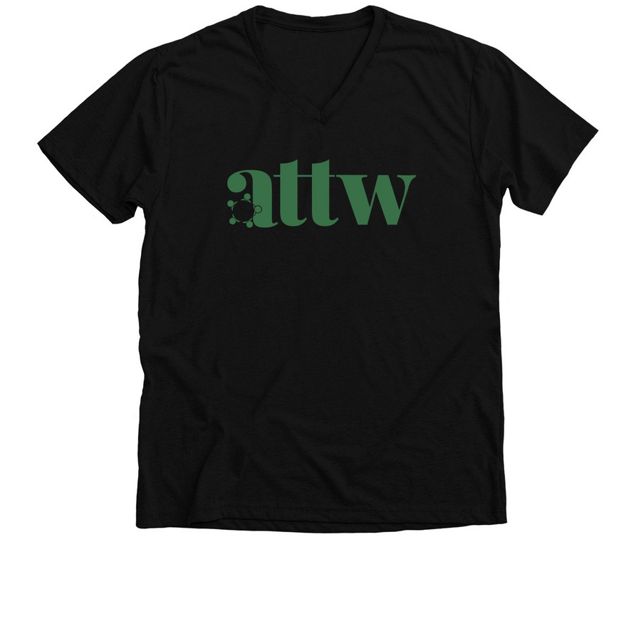 ATTW Logo, a Solid Black Blend Premium V-Neck Tee