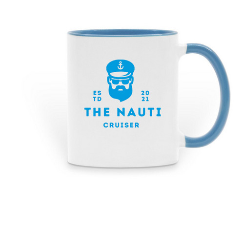 Have a cup with Nauti!, a Light Blue Two-Tone Ceramic Mug