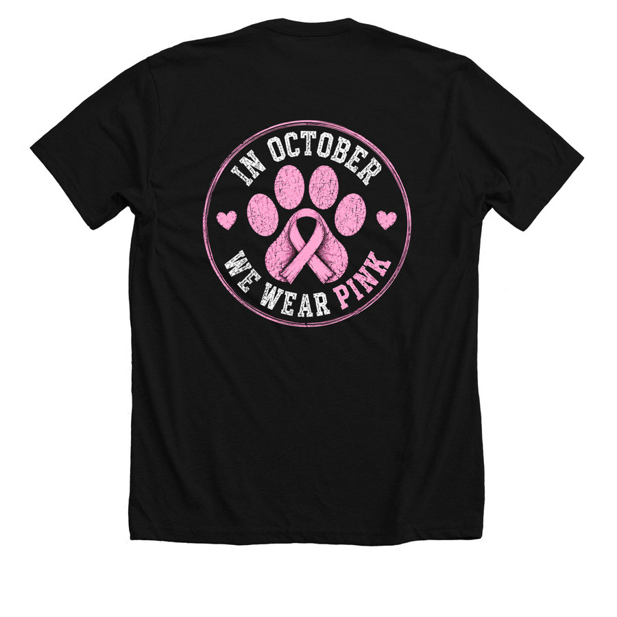 October, a Solid Black Blend Premium Unisex Tee (back-view)