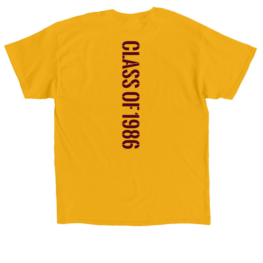 HEHS HIGHLANDER - CLASS OF 1986 REUNION, a Gold Classic Unisex Tee (back-view)