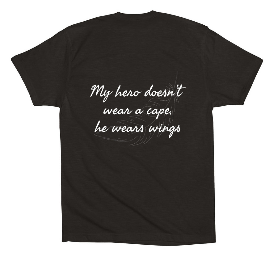 OUR HERO, a Black Premium Cotton Tee (back-view)