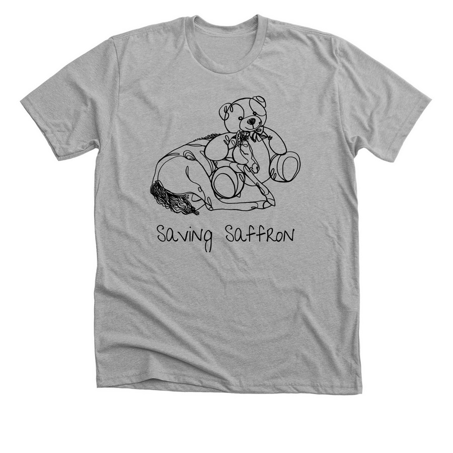Saving Saffron, style A: Heart of Phoenix&nbsp;, a Athletic Heather Premium Unisex Tee