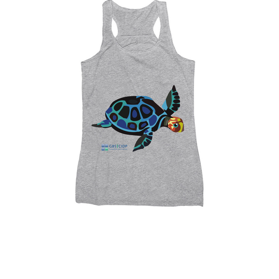 GBS|CIDP Foundation Full-Color Turtle&nbsp;, a Athletic Heather Women's Racerback