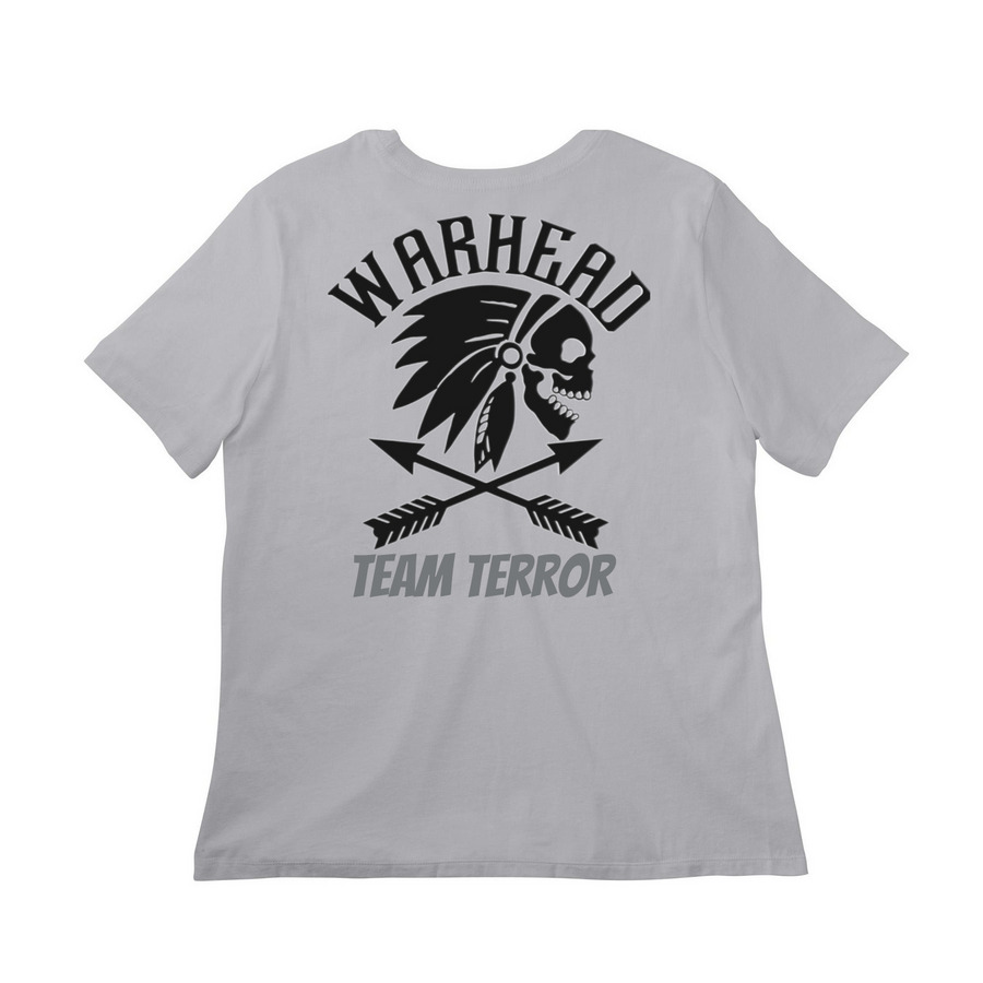 Warhead Team Terror logo shirts.&nbsp;, a Solid Athletic Grey Women?s Relaxed Cotton Tee (back-view)