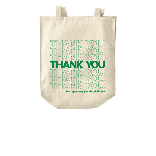 Thank You Library Tote&nbsp;, a Natural Over-the-Shoulder Shopping Tote Bag