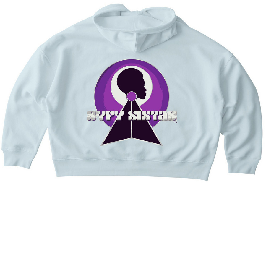 SyFy Sistas Official Logo, a Blue Ice Stanley/Stella Women?s Stella Ida Zip Up Pullover Hoodie (back-view)