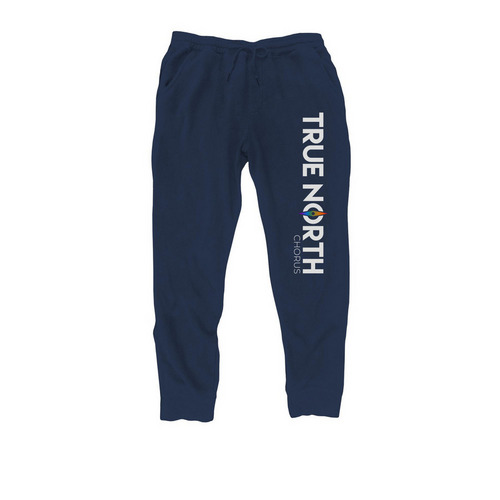 White Logo Joggers (Mid & Heavyweight), a Classic Navy Midweight Fleece Joggers