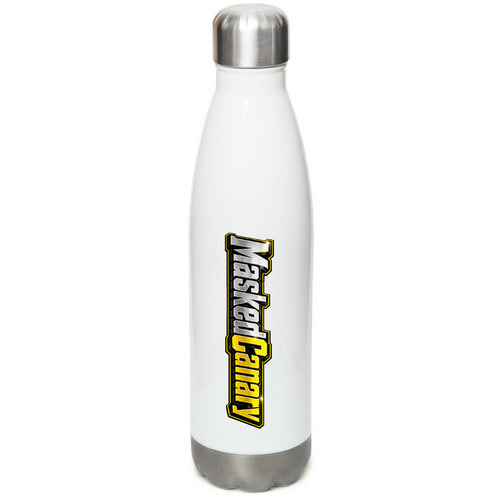 Maskedcanarymerch, a White Stainless Steel Water Bottle