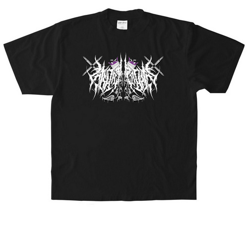 $KRRT COBAIN DEATH METAL LOGO (WHITE), a Black Heavyweight Garment Dye Tee