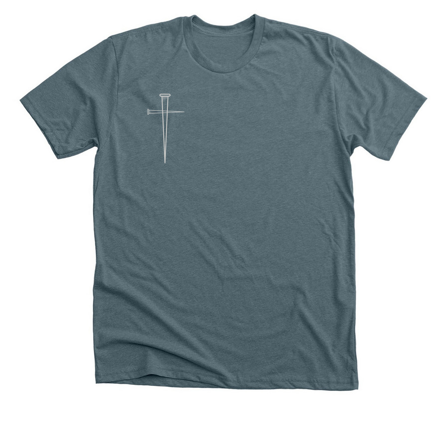 Iron Sharpeneth Iron, a Heather Slate Premium Unisex Tee