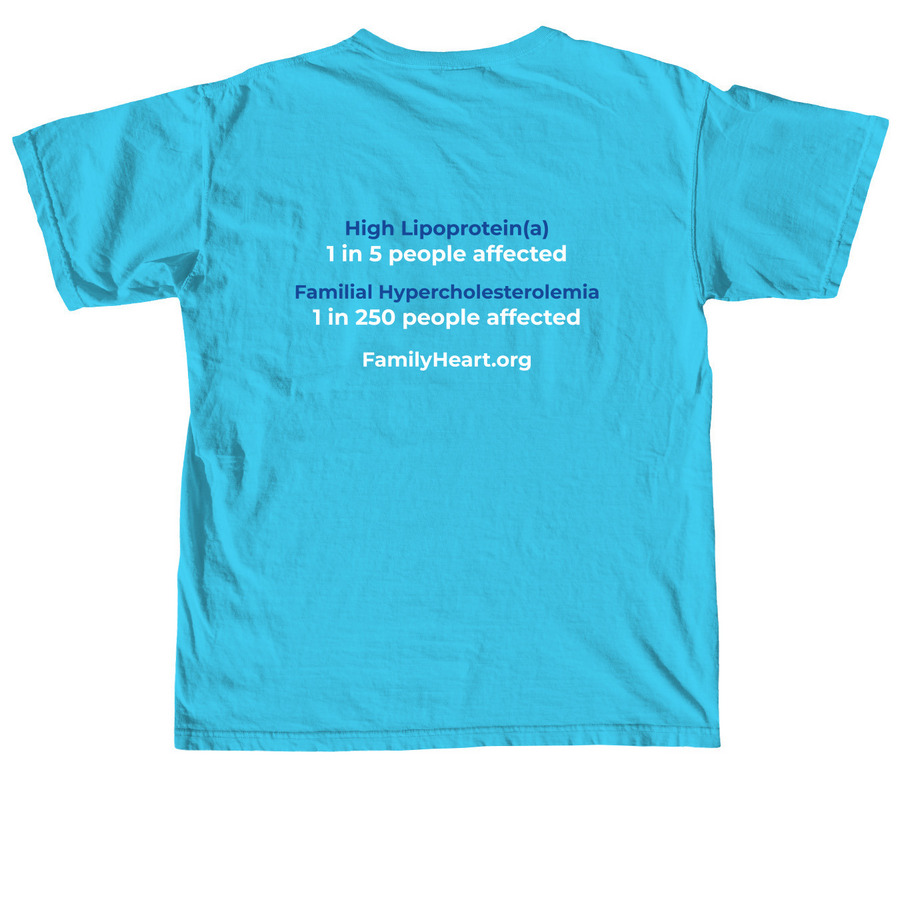 2026 Race to Save More Hearts - Adult Size, a Lagoon Blue Comfort Colors Unisex Tee (back-view)