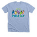 PugFest 2025 Peace Love Pugs T-shirt, a Heather Baby Blue Premium Unisex Tee