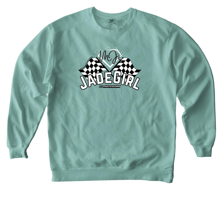 Jade Girl Checkered&nbsp;, a Seafoam Comfort Colors Crewneck Sweatshirt