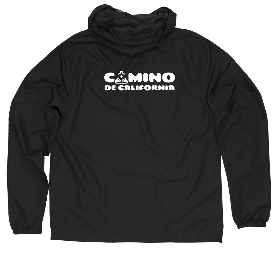 Windbreaker Jacket, a Black Quarter-Zip Windbreaker (back-view)