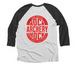 Nock, Nock with Logo, a Black and Heather White 3/4 Sleeve Baseball Tee (back-view)