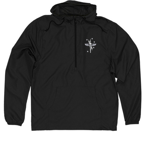 SINGLE Bolt, a Black Quarter-Zip Windbreaker