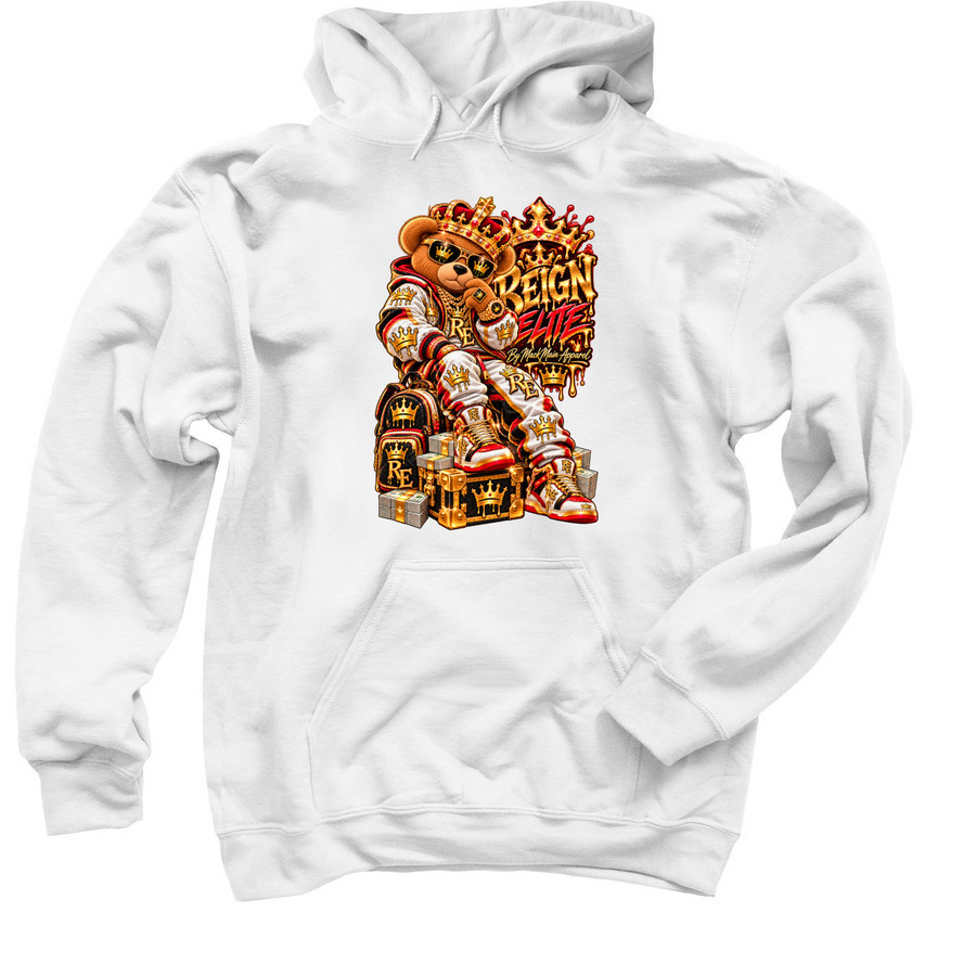 Reign Elite By MackMain Apparel Bear Graphic&nbsp;, a White Pullover Hoodie
