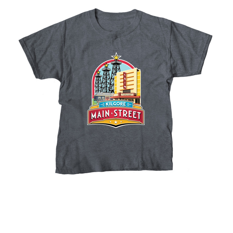 Kilgore Main Street, a Dark Heather Youth Unisex Tee