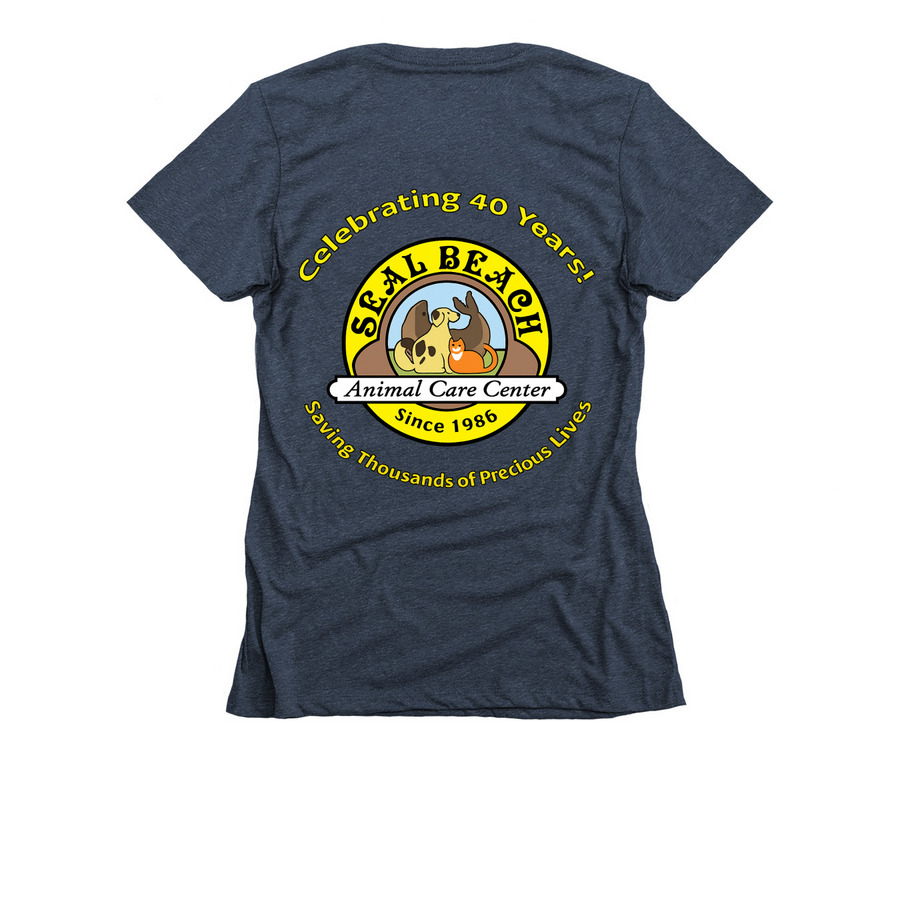 Limited Edition Anniversary Women's Slim Fit, a Midnight Navy Women's Slim Fit Tee (back-view)