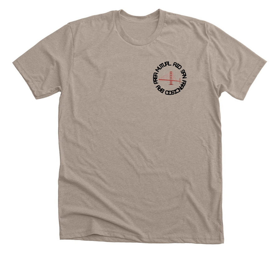 SFMA Golden Gate Bridge logo, a Heather Stone Premium Unisex Tee