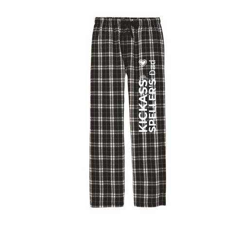 KICKASS Speller's Dad PJs, a Black Flannel Pajama Pant