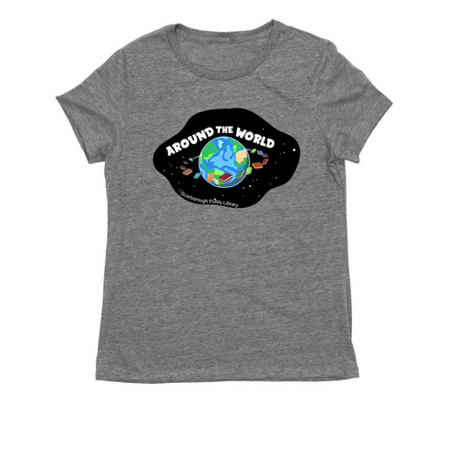 Around the World!, a Aluminum Grey Allmade Eco Triblend Women?s Tee