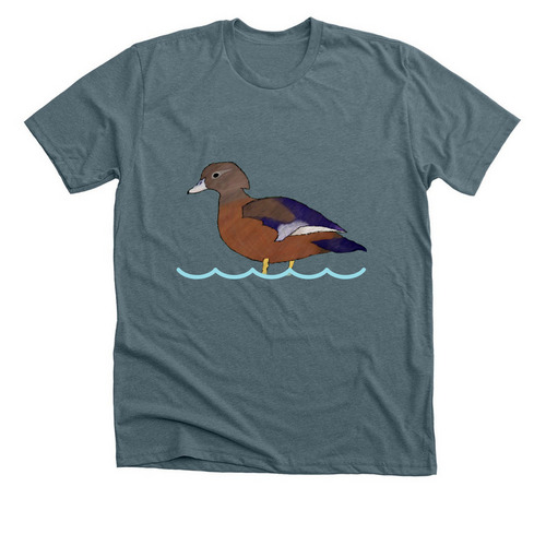 Wood duck T, a Heather Slate Premium Unisex Tee