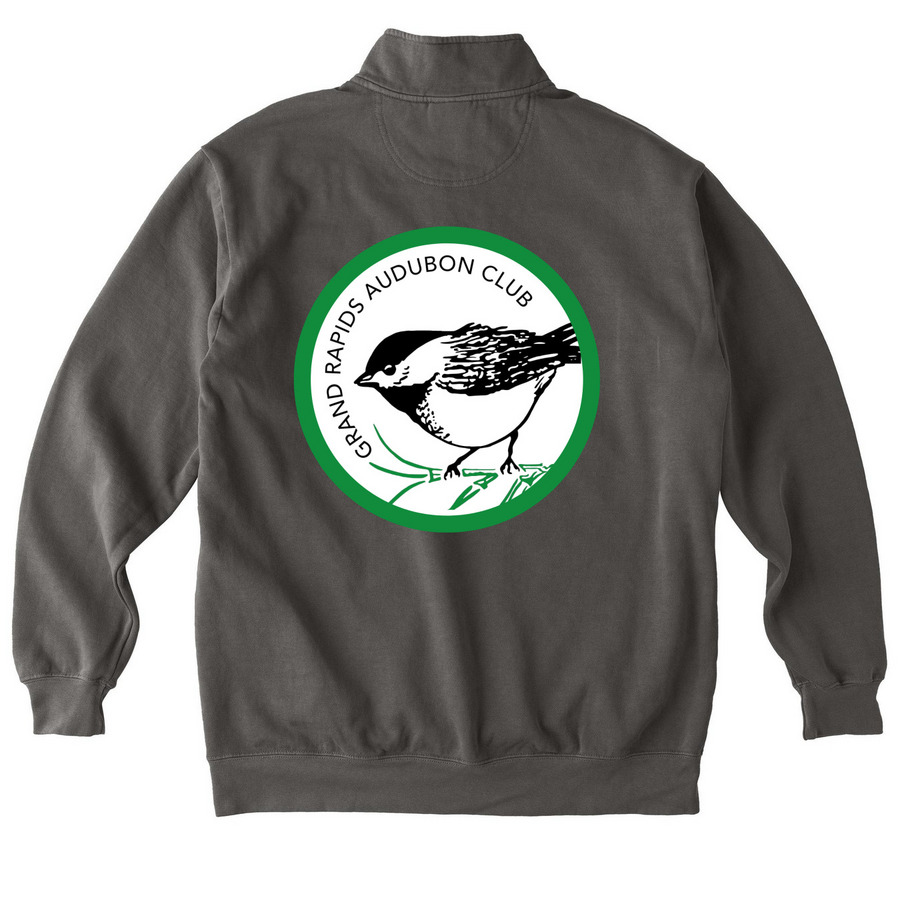 GRAC Round Logo, a Pepper Comfort Colors Quarter Zip Pullover (back-view)