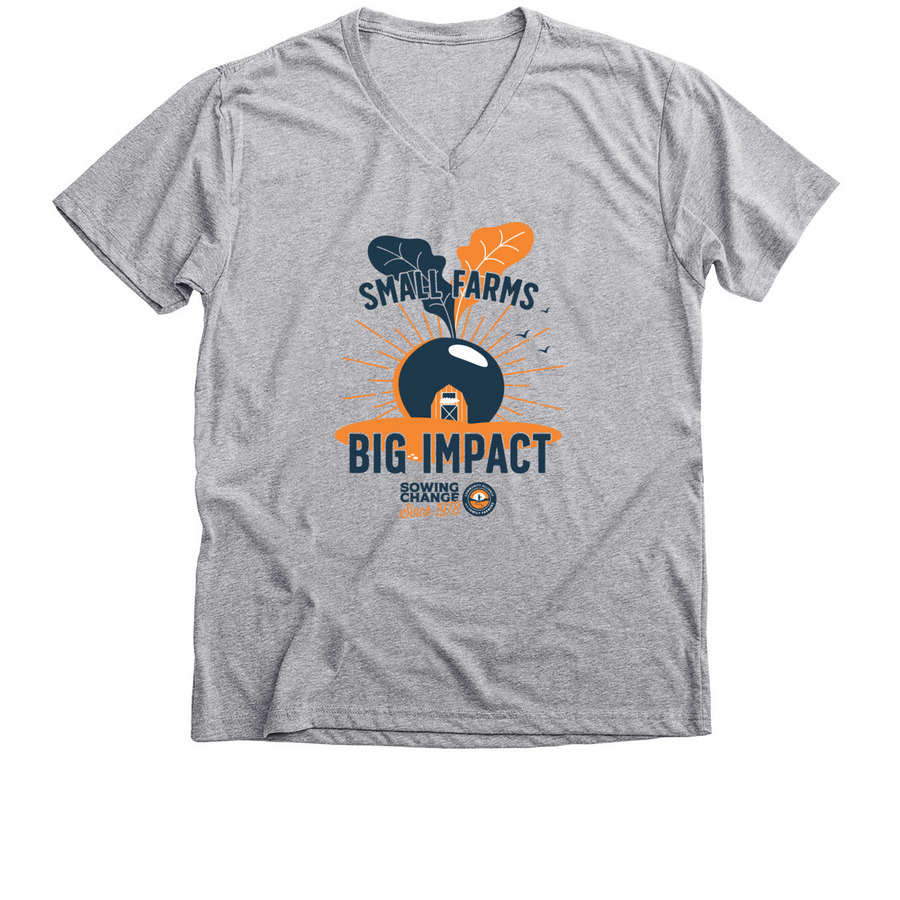 Shirts: Small Farms Big Impact, a Athletic Heather Premium V-Neck Tee