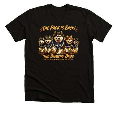 The Pack is Back, a Black Heather Premium Unisex Tee