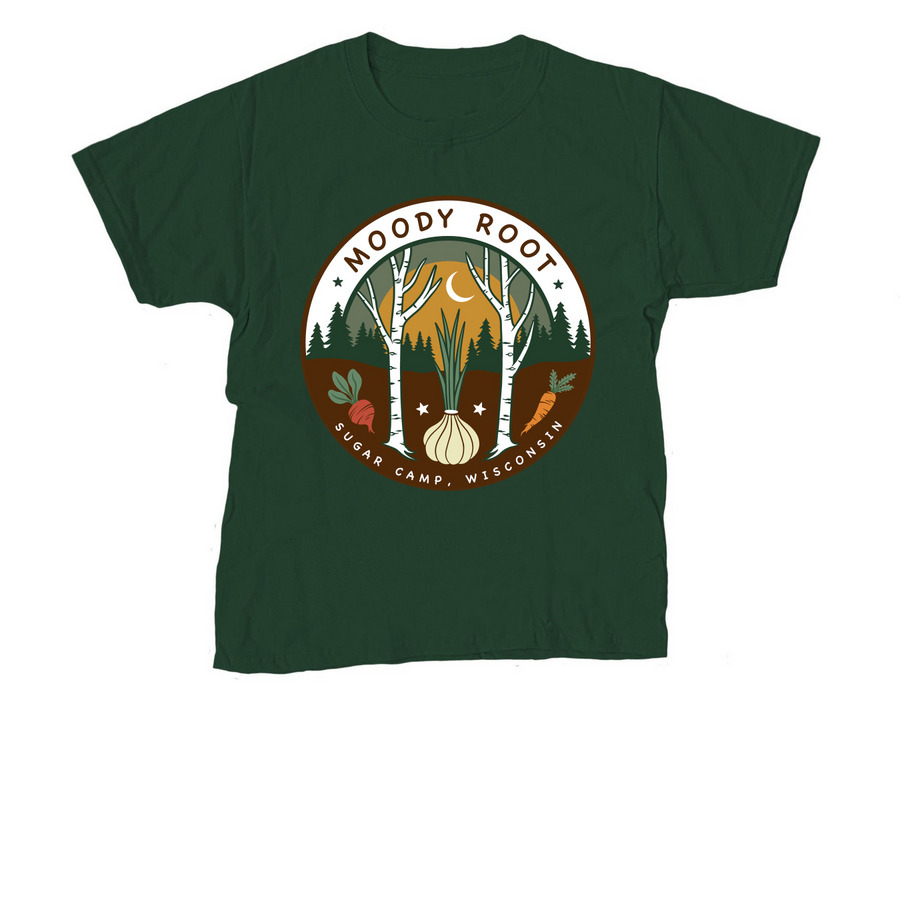 Moody Root Farm Merch, a Forest Green Youth Unisex Tee