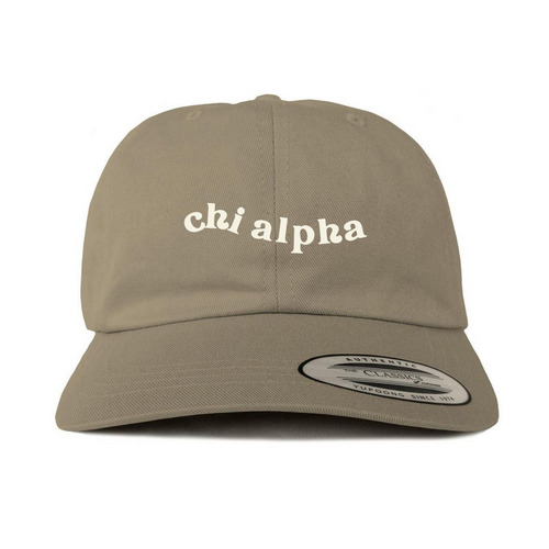 Chi Alpha Hat, a Khaki Printed Classic Baseball Cap