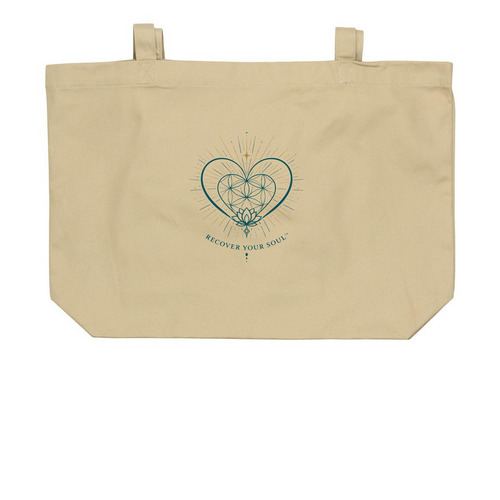 Recover Your Soul, a Oyster Large Organic Cotton Tote Bag