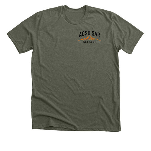 Lost, Graphic, 2-Sided, a Heather Military Green Premium Unisex Tee