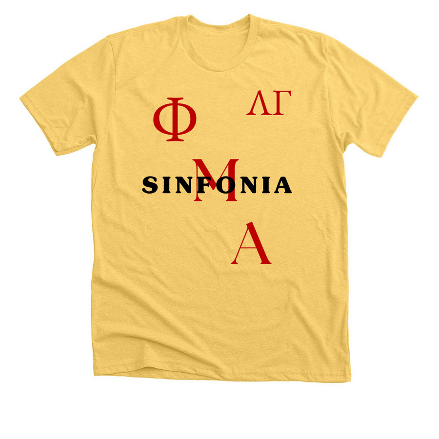 Lambda Gamma '85, a Heather Yellow Gold Premium Unisex Tee
