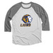 TVT Lions, a Premium Heather and Heather White 3/4 Sleeve Baseball Tee