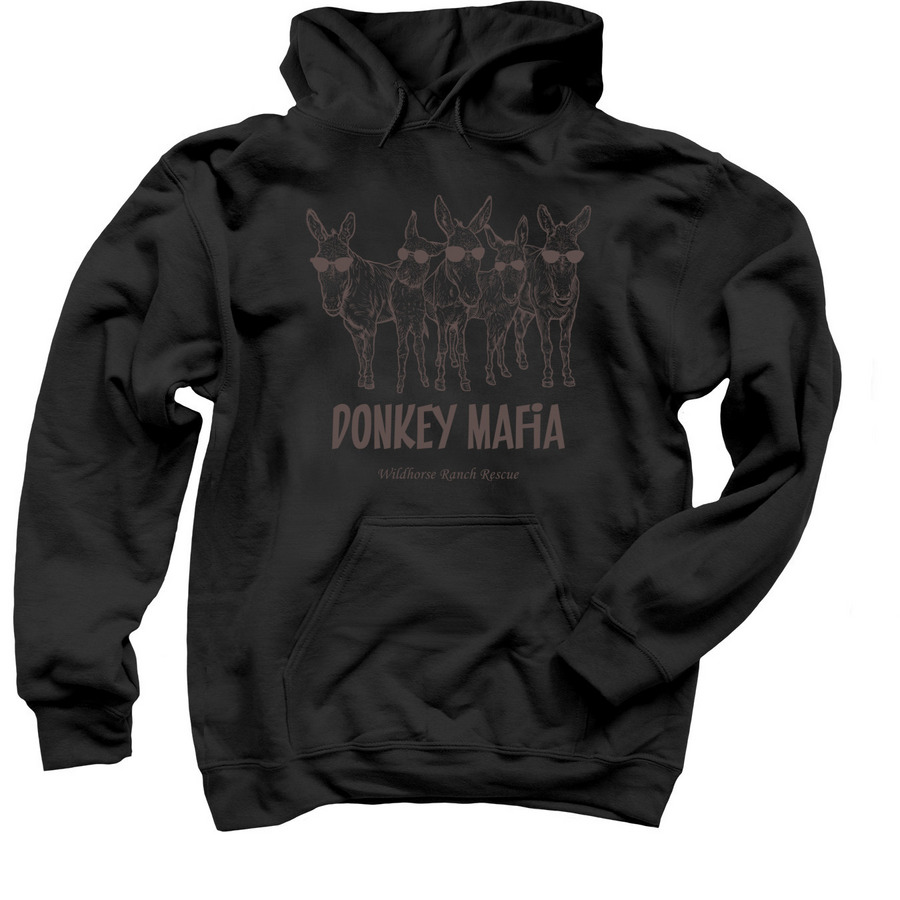 Donkey Mafia at Wildhorse w/muted back logo, a Black Pullover Hoodie