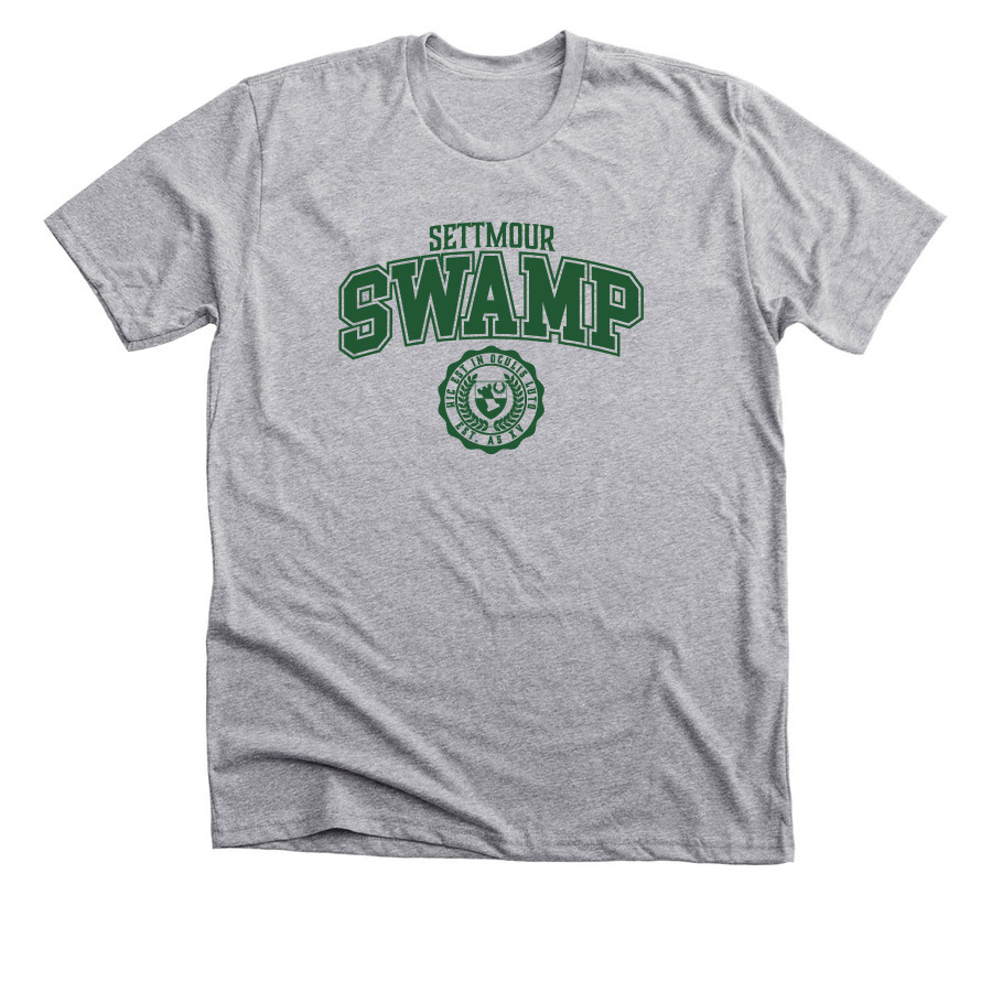 Settmour Swamp Collegiate, a Athletic Heather Premium Unisex Tee
