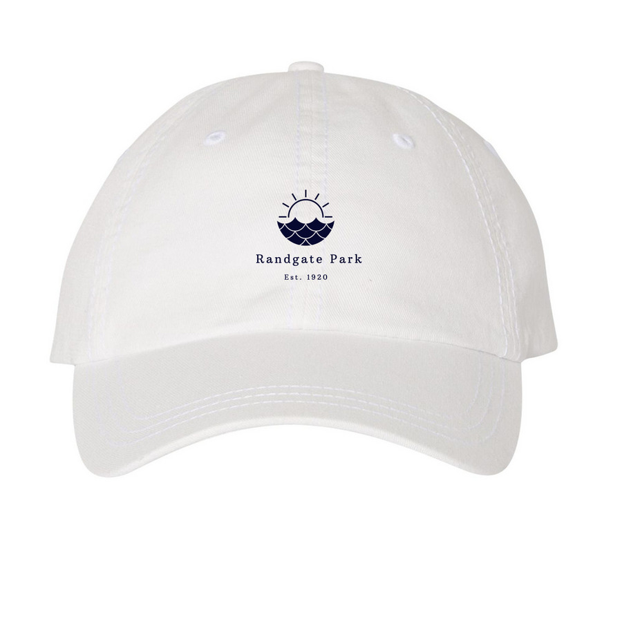 Hats, a White Printed Pigment Dye Baseball Cap
