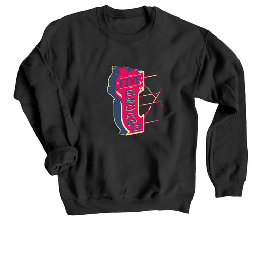 Fire Escape Cast, a Black Crewneck Sweatshirt