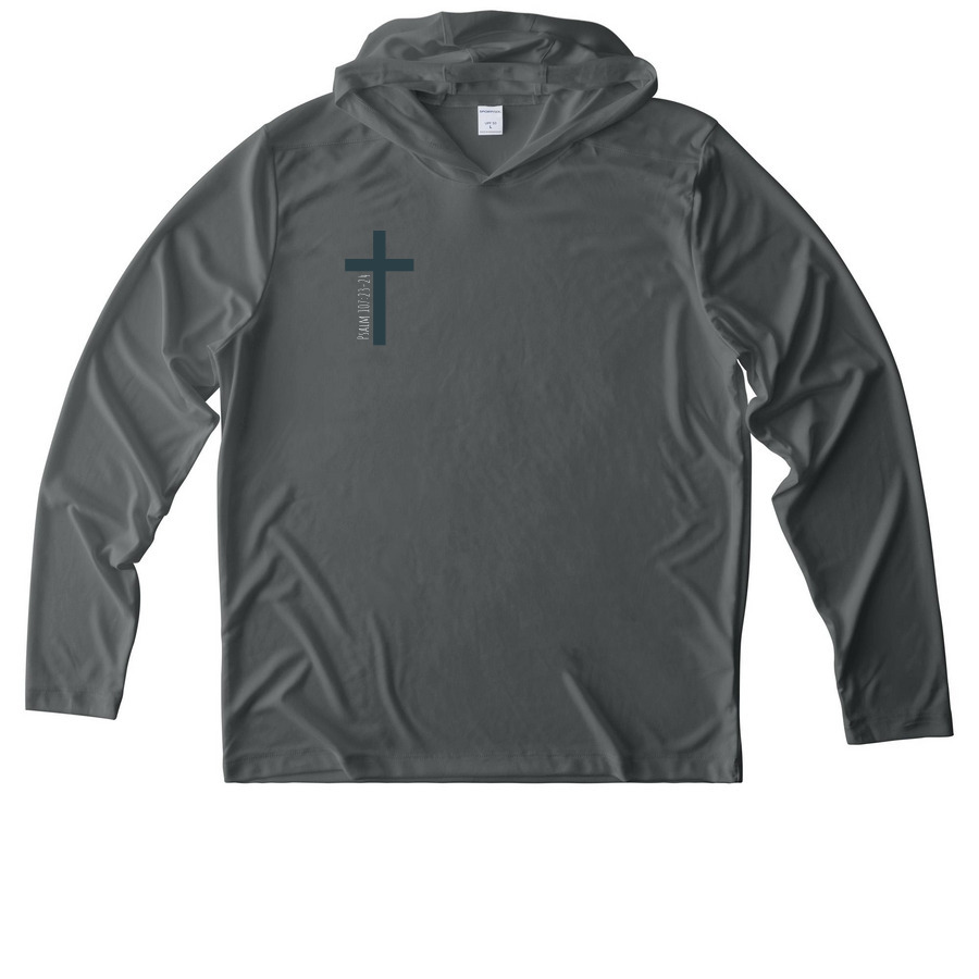 Psalms 107 Swim&nbsp;, a Dark Smoke Grey UV Performance Long Sleeve Hoodie