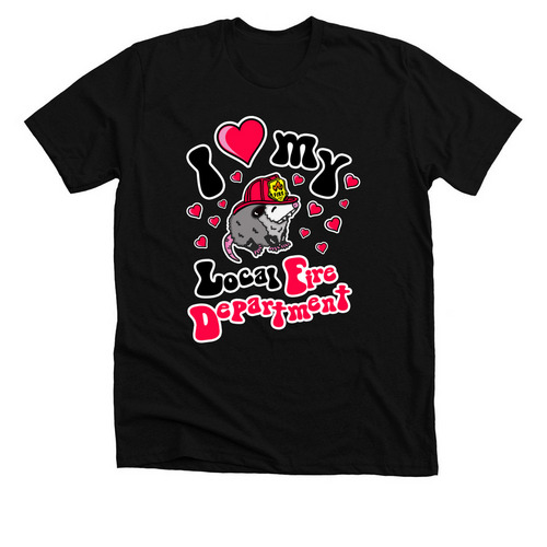 I Love my Local Fire Department, a Solid Black Blend Premium Unisex Tee