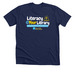 Literacy @ Your Library, a Solid Navy Blend Premium Unisex Tee