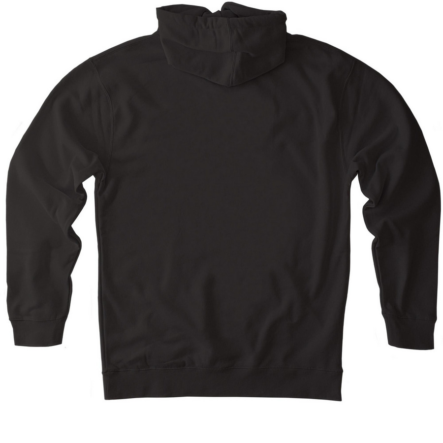 The 1449 - Black, a Black Heavyweight Pullover Hoodie (back-view)