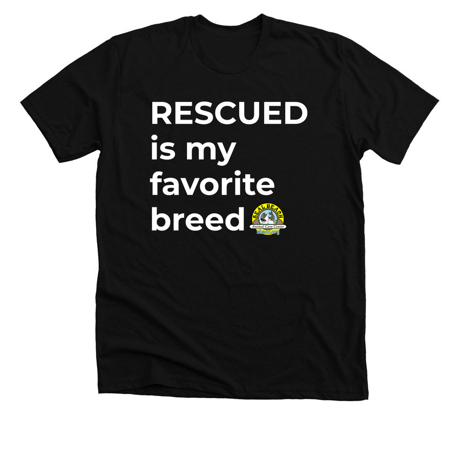 RESCUED is my favorite breed, a Solid Black Blend Premium Unisex Tee